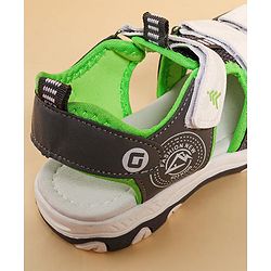 Pine Kids Sandals with Velcro Closure & Colour Block Design - Grey