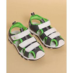 Pine Kids Sandals with Velcro Closure & Colour Block Design - Grey