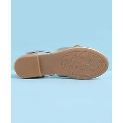 Pine Kids Velcro Closure Ballerina with Bow Applique - Gold