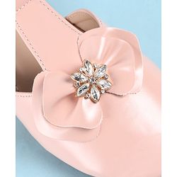 Pine Kids Velcro Closure Ballerina with Bow Applique - Gold