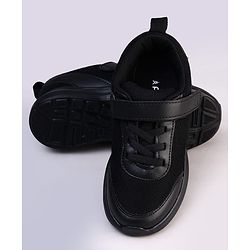 Pine Kids Velcro Closure Solid Color School Shoes - Black