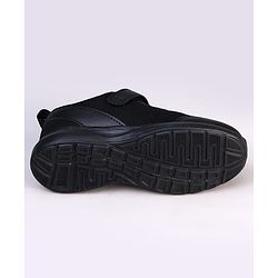 Pine Kids Velcro Closure Solid Color School Shoes - Black