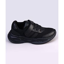 Pine Kids Velcro Closure Striped School Shoes - Black