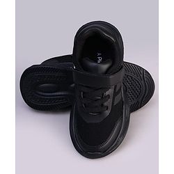 Pine Kids Velcro Closure Striped School Shoes - Black