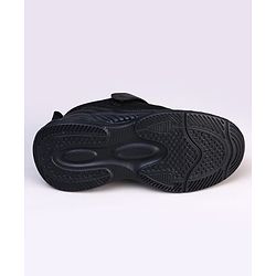 Pine Kids Velcro Closure Solid Color School Shoes - Black