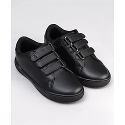 Pine Kids Velcro Closure Solid Color School School Shoes - White