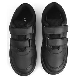 Pine Kids Velcro Closure School Shoes - Black