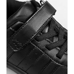 Pine Kids Velcro Closure Solid Color School Shoes - Black