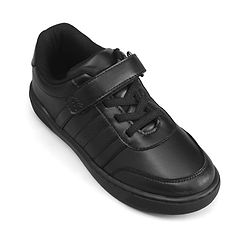 Pine Kids Velcro Closure Solid Color School Shoes - Black