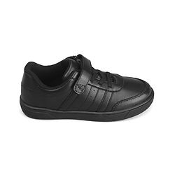 Pine Kids Velcro Closure Solid Color School Shoes - Black