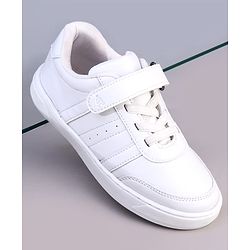 Pine Kids Velcro Closure Solid Color School Shoes - Black