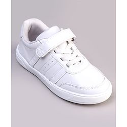 Pine Kids Velcro Closure Solid Color School Shoes - Black