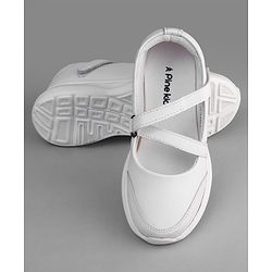 Pine Kids Velcro Closure Solid Coloured School Shoes - White