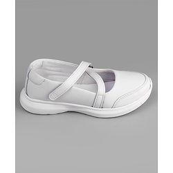 Pine Kids Velcro Closure Solid Coloured School Shoes - White