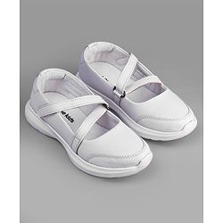 Pine Kids Velcro Closure Solid Coloured School Shoes - White