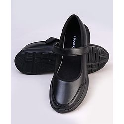 Pine Kids Velcro Closure Solid Color School Shoes - Black