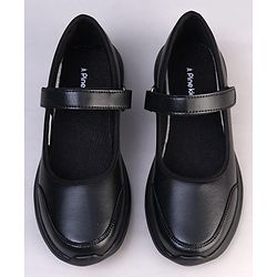 Pine Kids Velcro Closure Solid Color School Shoes - Black