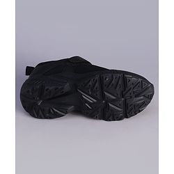 Pine Kids Velcro Closure Solid Color School Shoes - Black