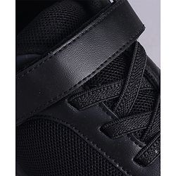 Pine Kids Velcro Closure Solid Color School Shoes - Black