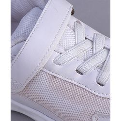 Pine Kids Velcro Closure Solid Color School Shoes - White