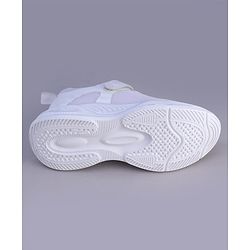 Pine Kids Velcro Closure Solid Color School Shoes - White