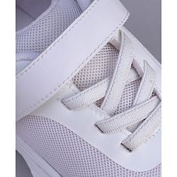 Pine Kids Velcro Closure Solid Color School Shoes - White