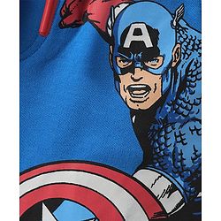 Pine Kids Marvel Single Jersey Knit Half Sleeves T-Shirt & Shorts Set With Avengers Graphics & Badge Detailing - White