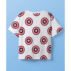 Pine Kids Marvel  Single Jersey Knit Half Sleeve Oversize Drop Shoulder T-Shirts with Avengers Graphics Pack of 3 - Red & White