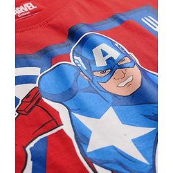 Pine Kids Marvel  Single Jersey Knit Half Sleeve Oversize Drop Shoulder T-Shirts with Avengers Graphics Pack of 3 - Red & White