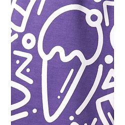 Pine Kids Looper Above Knee Length Shorts With Abstract Print - Violet