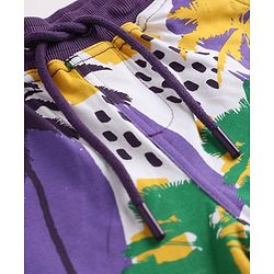 Pine Kids Looper Above Knee Length Shorts With Beach Theme Print - Yellow