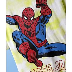 Pine Kids Marvel Single Jersey Knit Half Sleeves Oversized T-Shirt with Spider Man Graphics - Neon Green