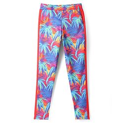 Pine Active Full Length Super Stretch Leggings Tropical Print - Red