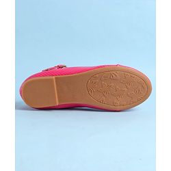 Pine Kids Clip Closure Solid Coloured Ballerina With Bow Applique - Fuchsia