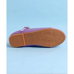 Pine Kids Clip Closure Solid Coloured Ballerina With Bow Applique - Purple