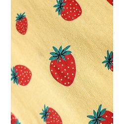 Pine Kids Cotton Half Sleeves Capri Nightsuit with Strawberry Print - Yellow