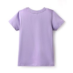 Pine Kids Cotton Knit Half Sleeves T-Shirt with Text Print - Lavender