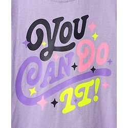Pine Kids Cotton Knit Half Sleeves T-Shirt with Text Print - Lavender