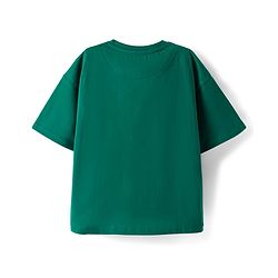 Pine Kids Marvel Single Jersey Knit Half Drop Shoulder Sleeves Oversized T-Shirt with Avengers Graphics - Green