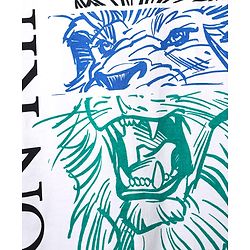 Pine Kids Disney Single Jersey Knit Half Sleeves T-Shirt With Lion King Graphics - White & Blue