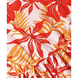 Pine Kids Cotton Knit Sleeveless Frock with Floral Print - Orange