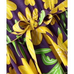 Pine Kids Cotton Knit Sleeveless Frock With Floral Print & Belt - Violet