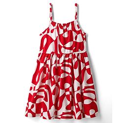 Pine Kids Cotton Knit Sleeveless Printed Frock - Red