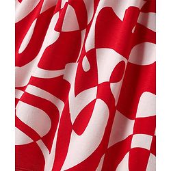 Pine Kids Cotton Knit Sleeveless Printed Frock - Red