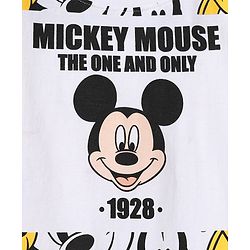 Pinekids Disney Single Jersey Knit Half Sleeves Oversize Drop Shoulder T-Shirt With Mickey Mouse Family Print - White