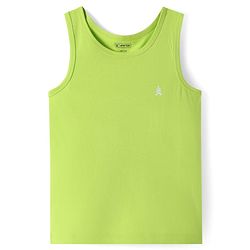Pine Kids Cotton Lycra Knit Sleeveless Vests with Stripes & Logo Print Pack of 3 (Colour May Vary)