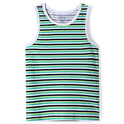 Pine Kids Cotton Lycra Knit Sleeveless Vests with Stripes & Logo Print Pack of 3 (Colour May Vary)