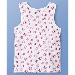 Pine Kids Cotton Lycra Knit Sleeveless Sando Vests With Football Print Pack of 3 (Color May Vary)