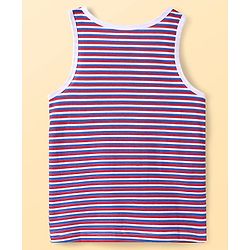 Pine Kids Cotton Lycra Knit Sleeveless Vests with Stripes & Cars Print (Colour May Vary)