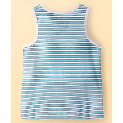 Pine Kids Cotton Lycra Knit Sleeveless Vests With Stripes & Tree Print Pack Of 3 (Colour May Vary)